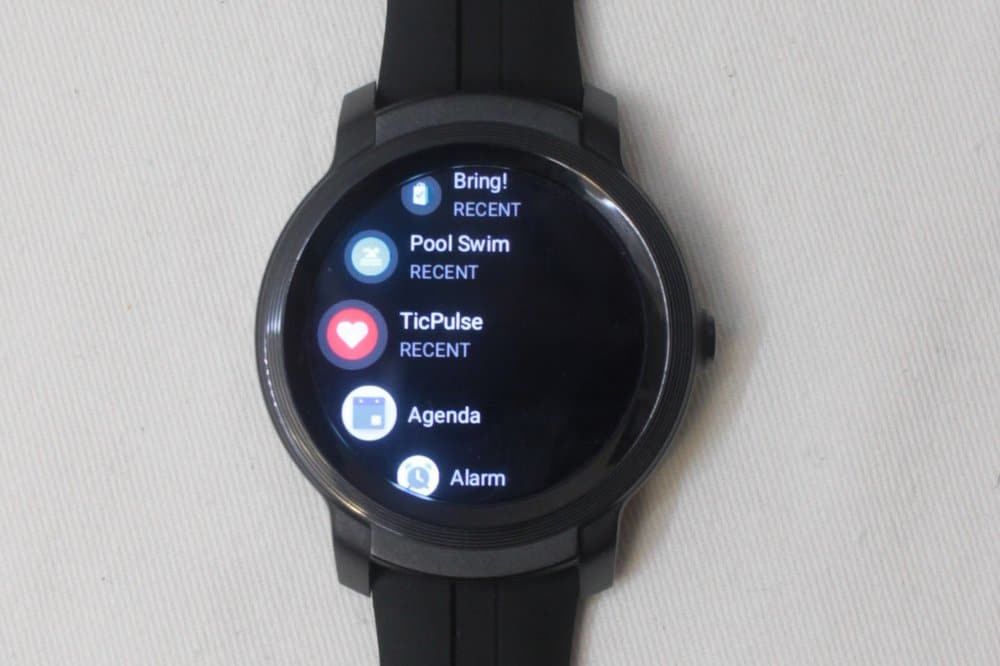 ticwatch e2 apps menu