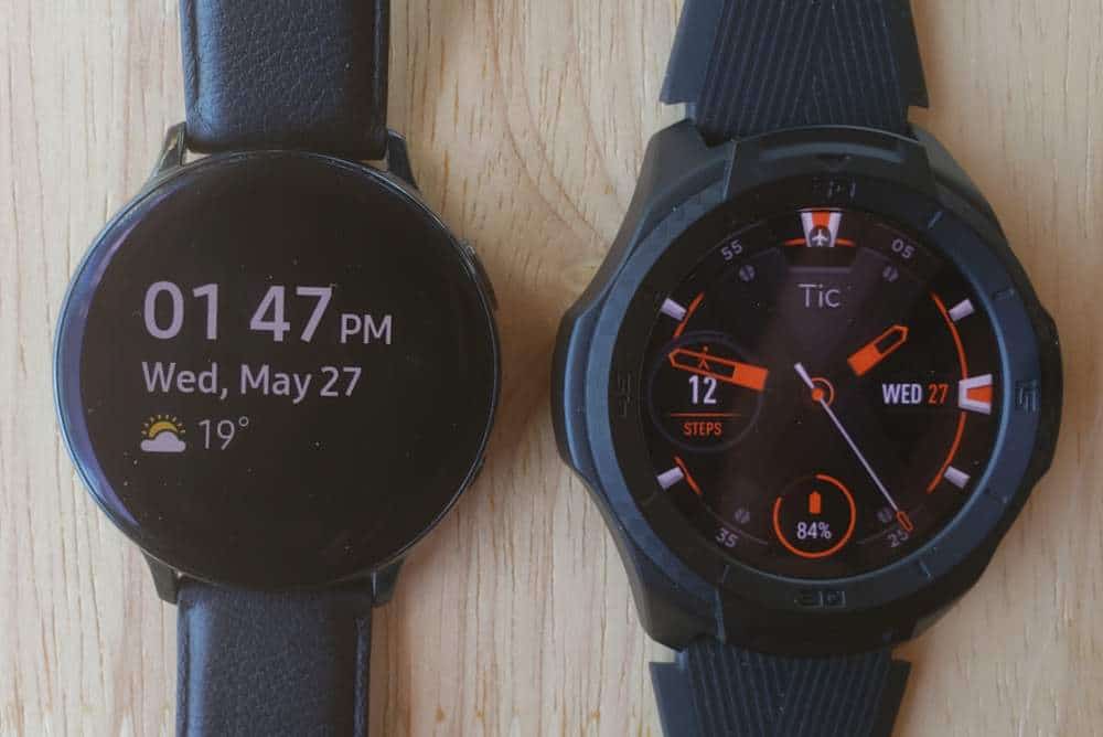 Ticwatch S2 vs Samsung Galaxy Watch Active 2 watch face