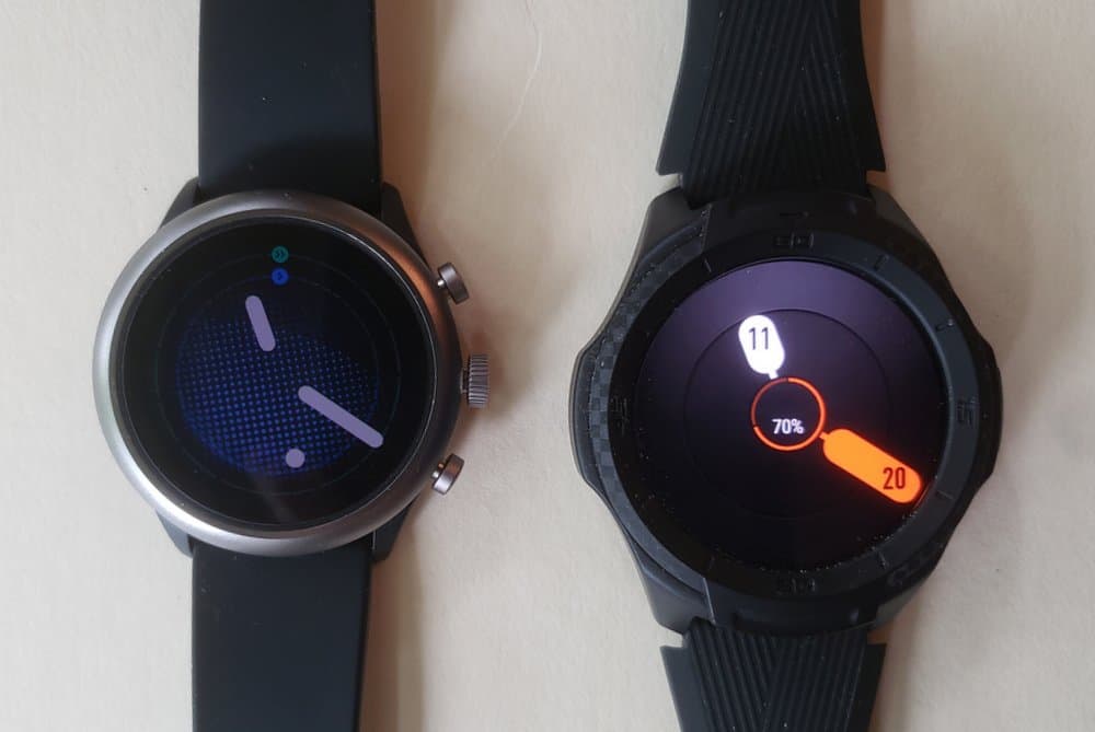 ticwatch s2 vs fossil sport smartwatch watch faces