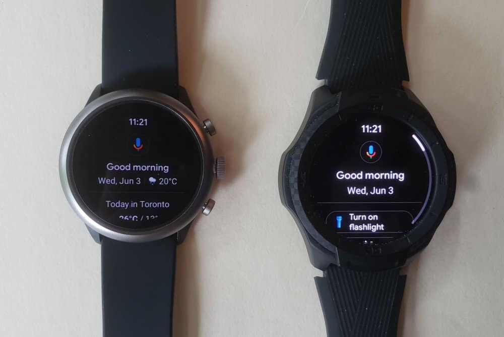 ticwatch s2 vs fossil sport smartwatch google assistant