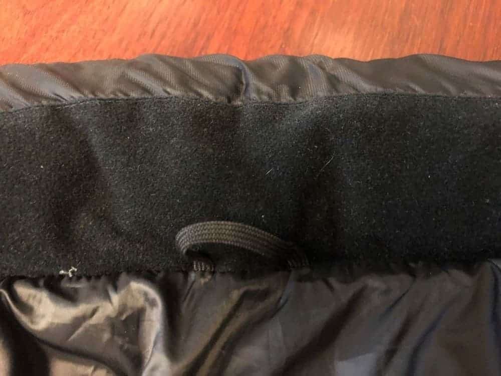 Close up of the inside collar of Canada Goose jacket.
