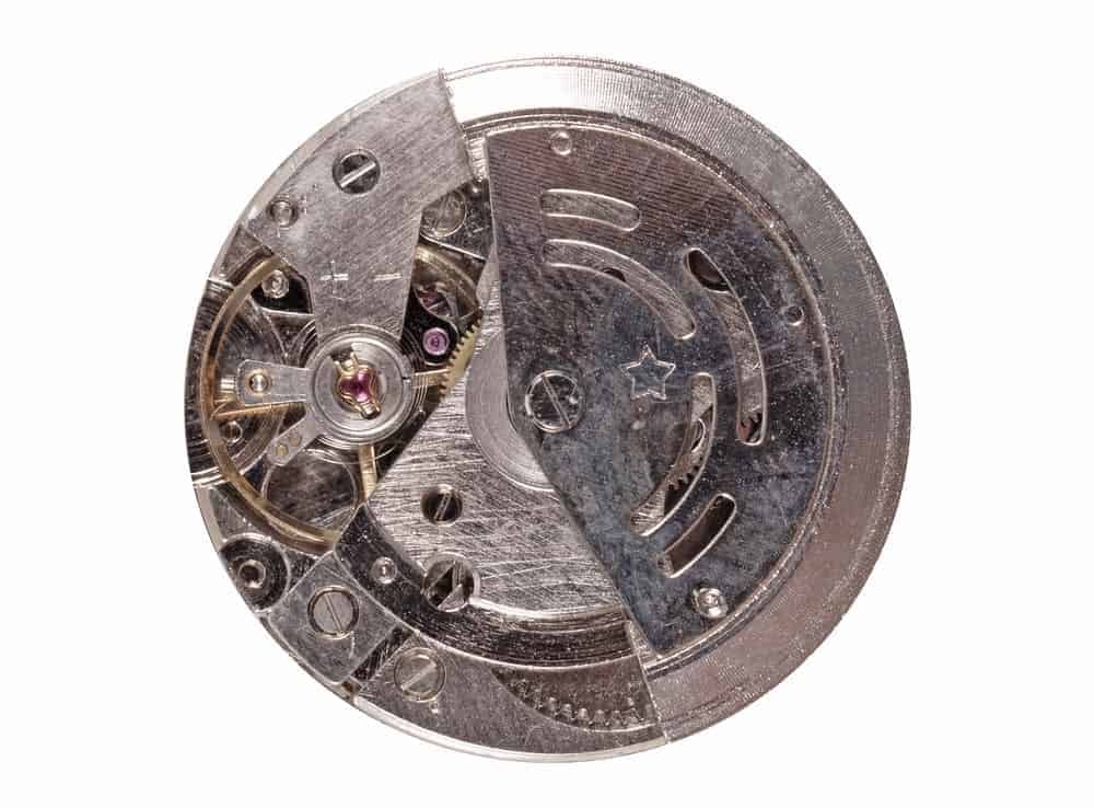 The inside of a kinetic watch.