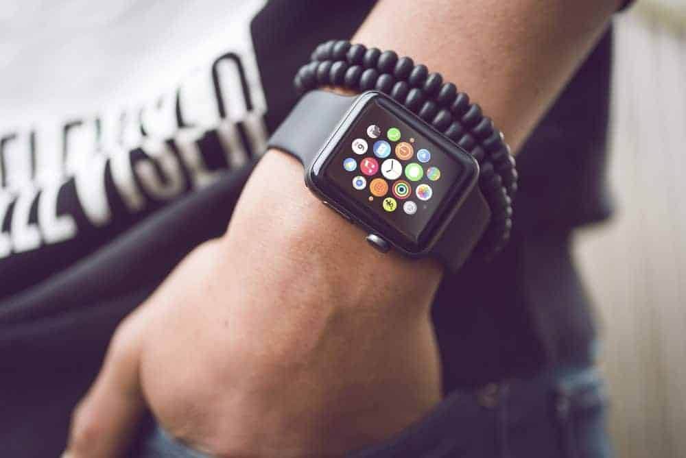 Man wearing an Apple smartwatch.