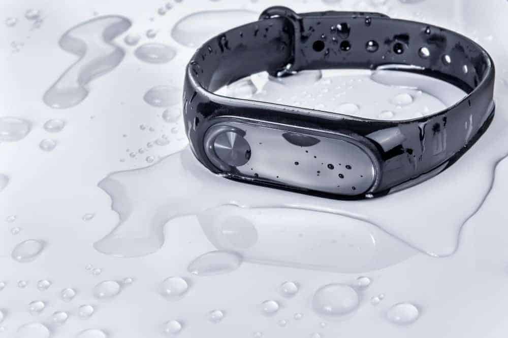 Drenched fitness bracelet.