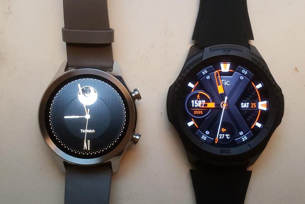 Ticwatch C2 vs Ticwatch S2 main screen