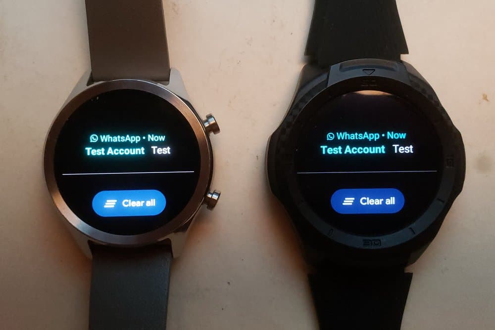 Ticwatch C2 vs Ticwatch S2 texts