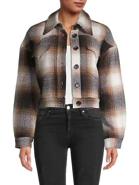 The Avec Les Filles Faux Fur-Lined Cropped Plaid Jacket from Saks.