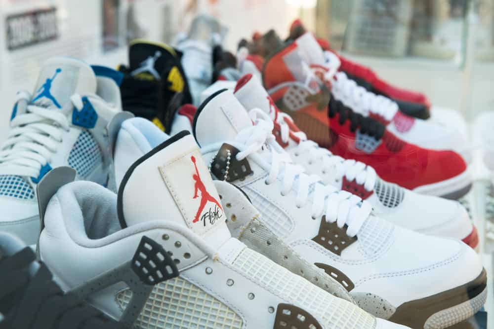 Display of basketball shoes during Youth Festival Faces & Laces.