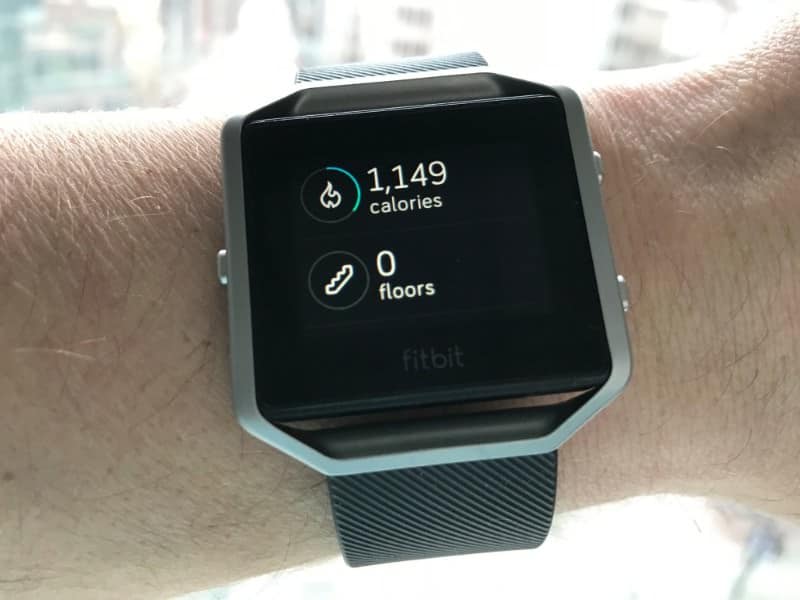 The Fitbit Blaze Basic tracking data.