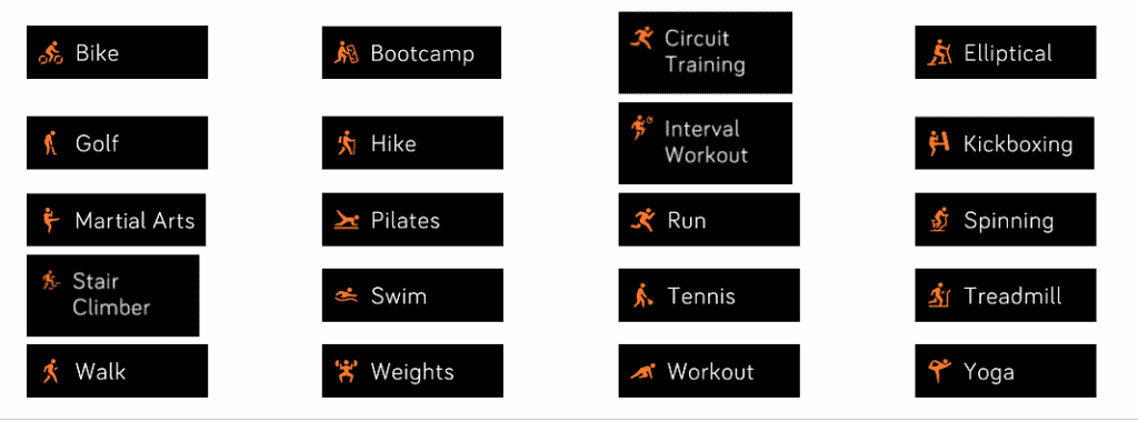 fitbit versa 3 workout options
