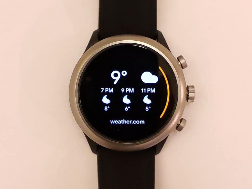 Fossil Sport Smartwatch weather app