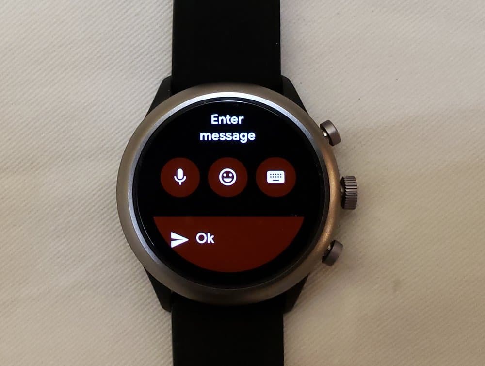 Fossil Sport Smartwatch messaging app