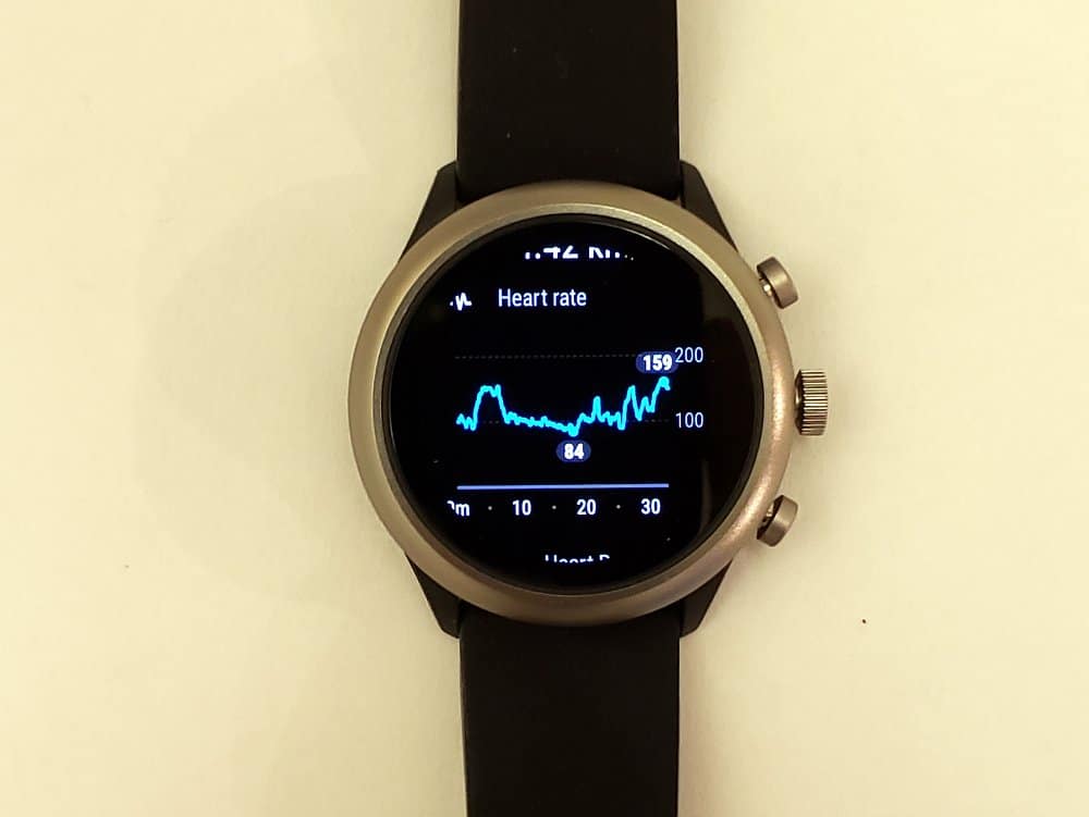 Fossil Sport Smartwatch heart rate graph