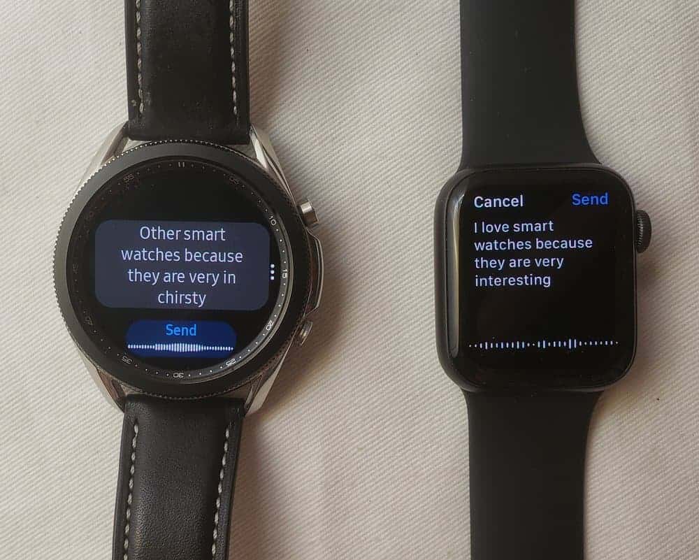 Samsung Galaxy Watch3 speech-to-text
