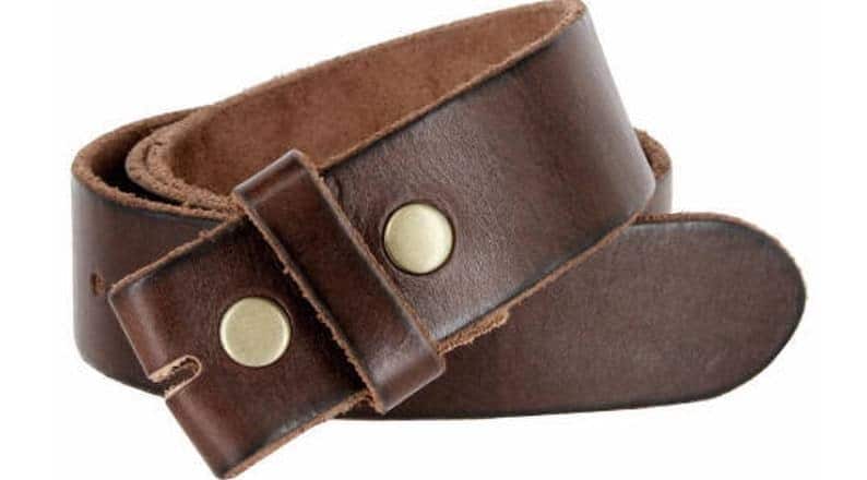 A vintage brown leather snap belt.