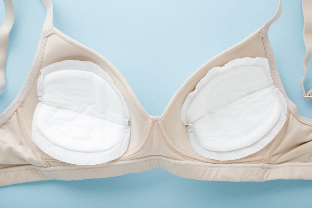 A close look at the inside of a padded bra.