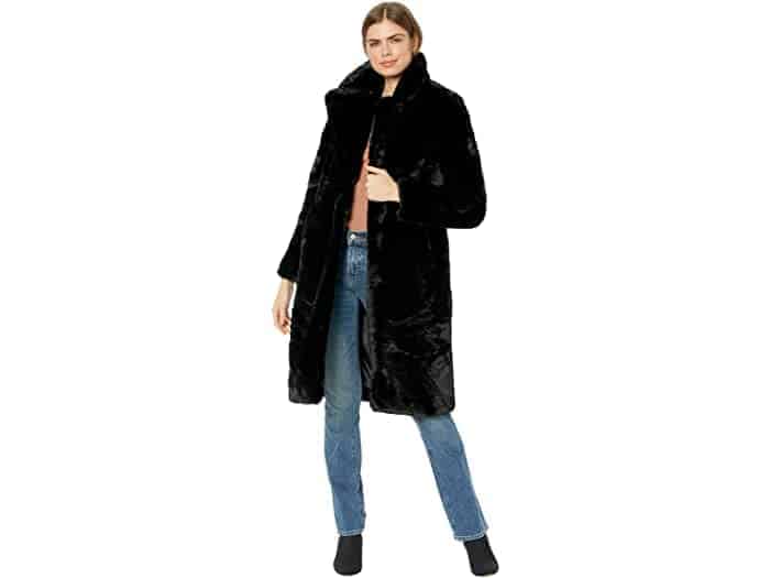 Woman wearing a fur coat.