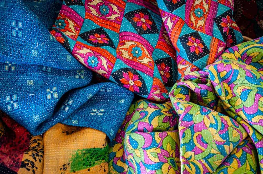 A close look at Indian kantha quilts.