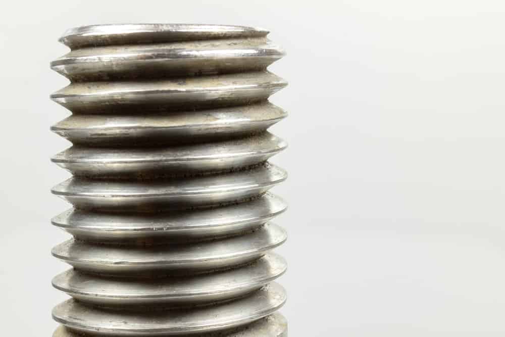 This is a close look at a screw thread.