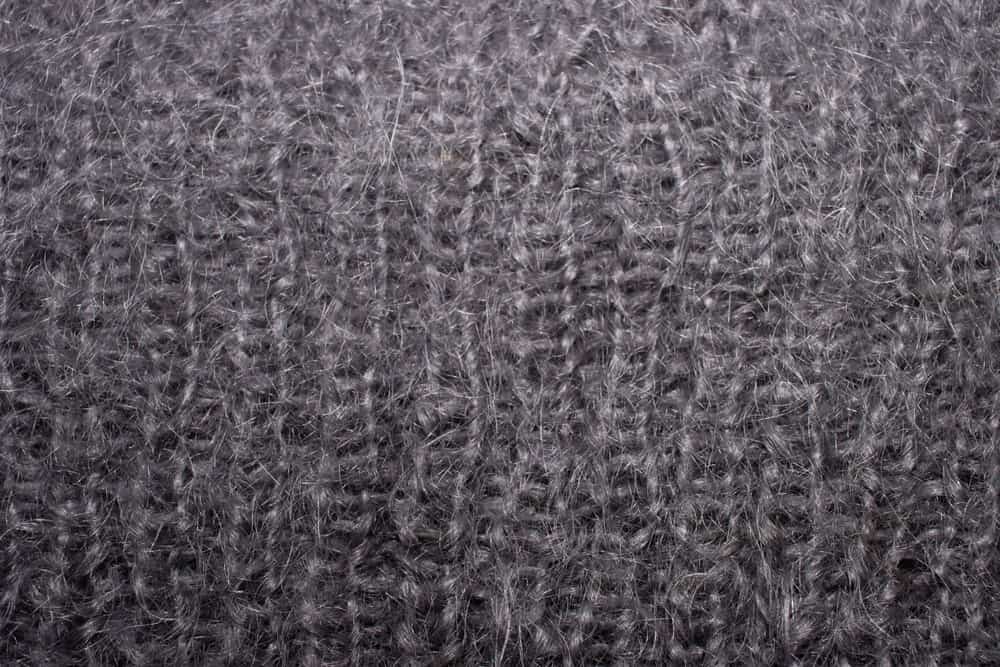 A close look at a cloth made from angora yarn.