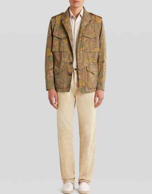 The Floral and Tiger Print Cotton Safari Jacket from Etro.