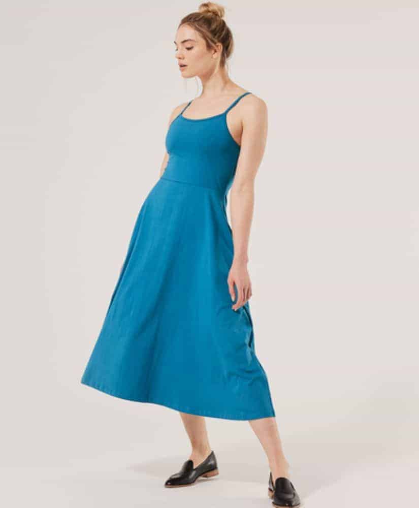 Pact Fit & Flare Strappy Midi Dress