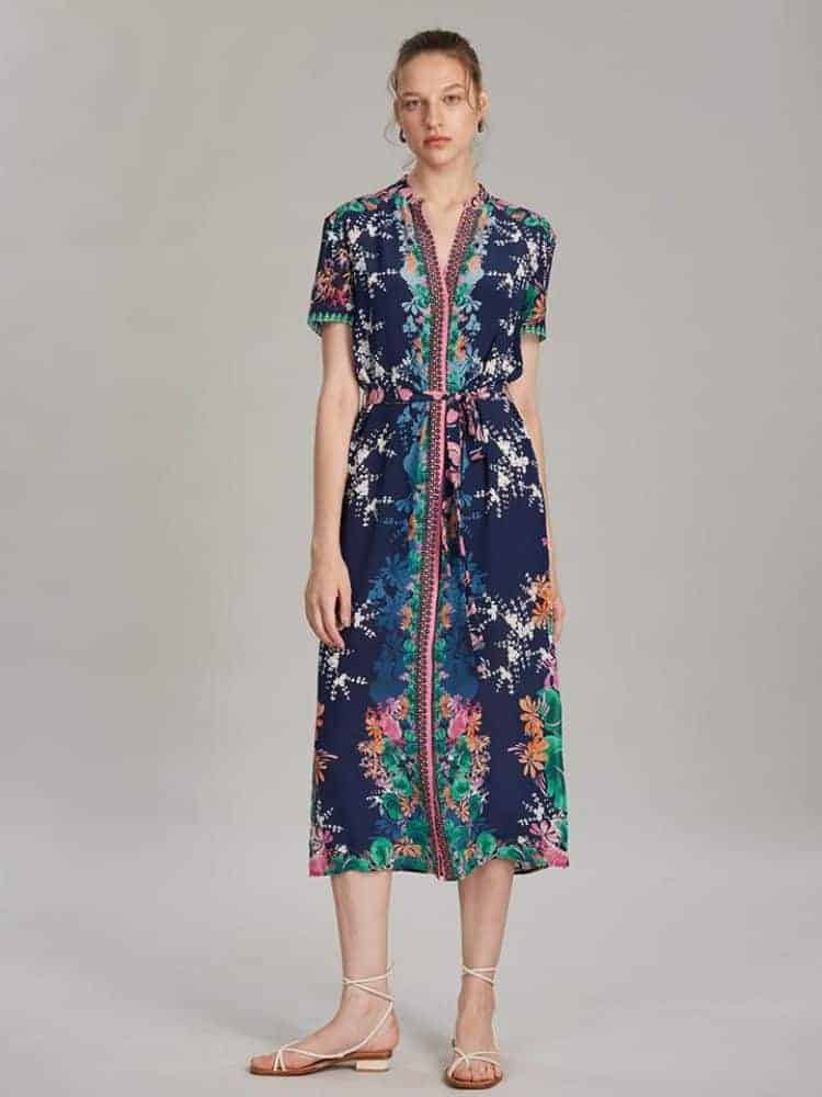 Saloni Vicki Dress In Lily Lake Print