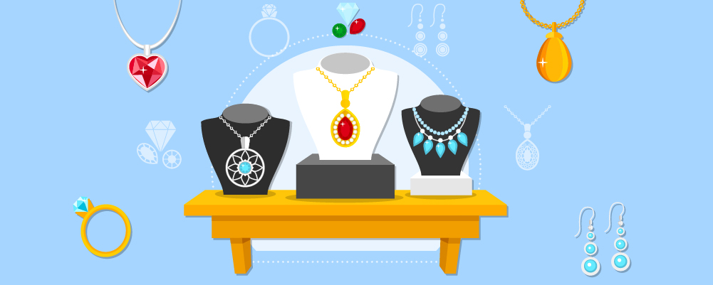 Set of accessories from necklace to rings and earings