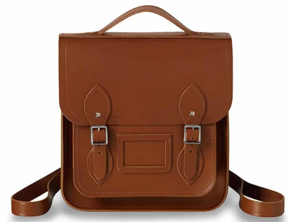 The brown leather vintage satchel from The Cambridge Satchel Company.