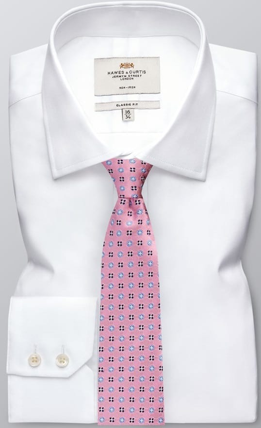 The Men's Pink 2 Tone Circles Tie - 100% Silk from Hawe and Curtis.