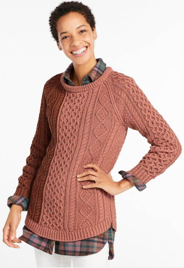 The Women's Signature Cotton Fisherman Tunic Sweater from LL Bean.
