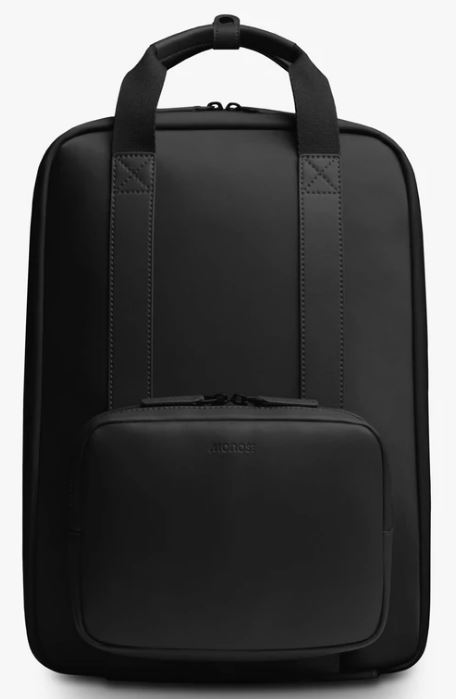 This is the Metro Backpack in black from Monos.
