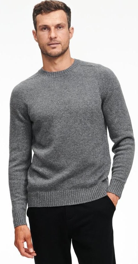 The recycled cashmere gray crewneck sweater from Naadam.