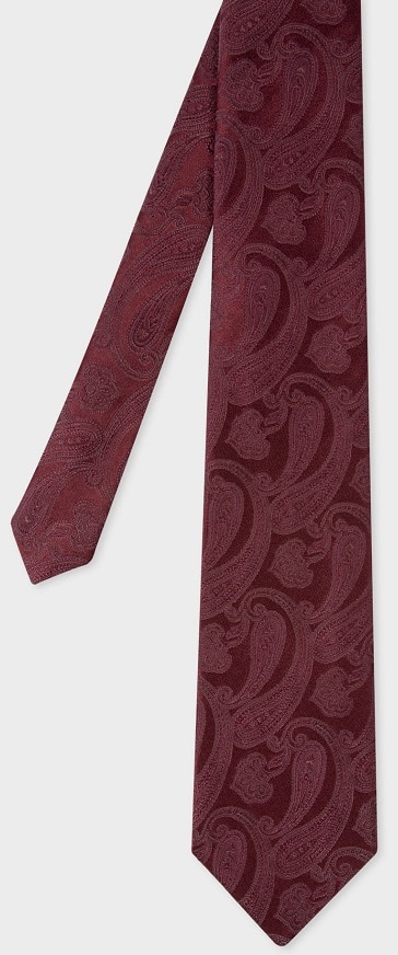 The Men's Burgundy Tonal Paisley Tie from Paul Smith.
