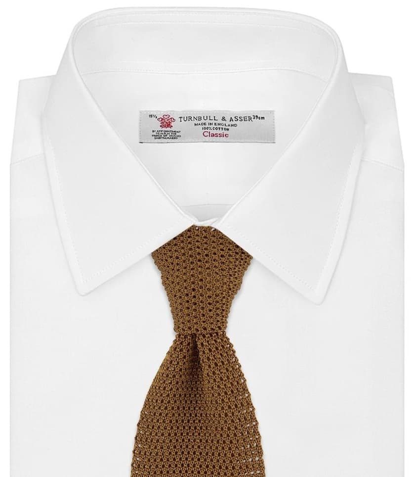 The Gold Knitted Silk tie from Turnbull and Asser.