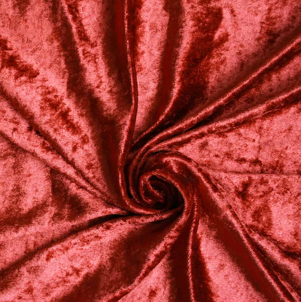 This is a close look at a dark red Italian velvet.