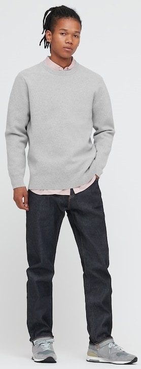 The Washable Stretch Milano Ribbed Crew Neck Long-Sleeve Sweater from Uniqlo.