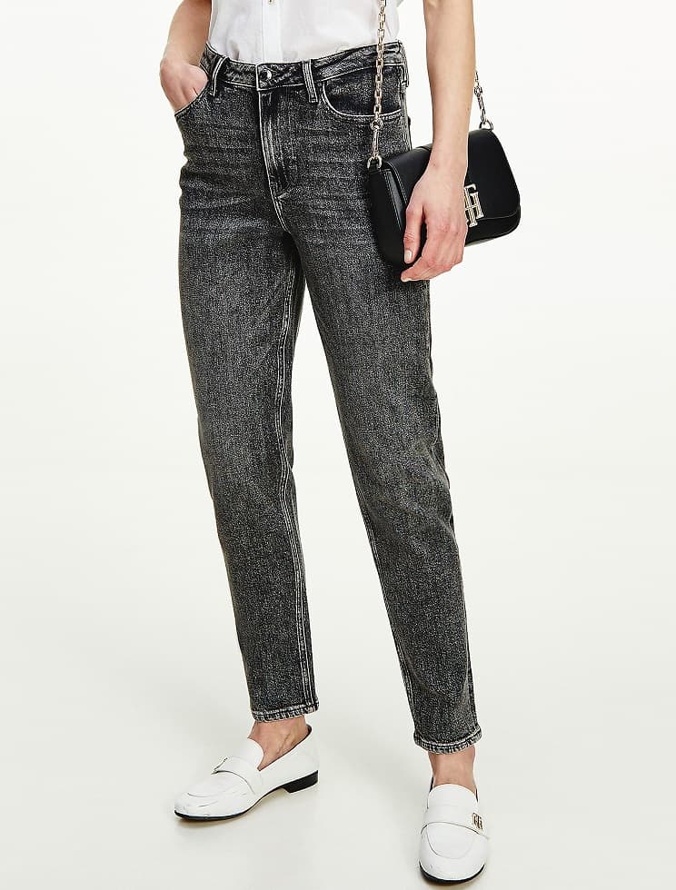The High Rise Slim Fit Black Wash Jean from Tommy Hilfiger.