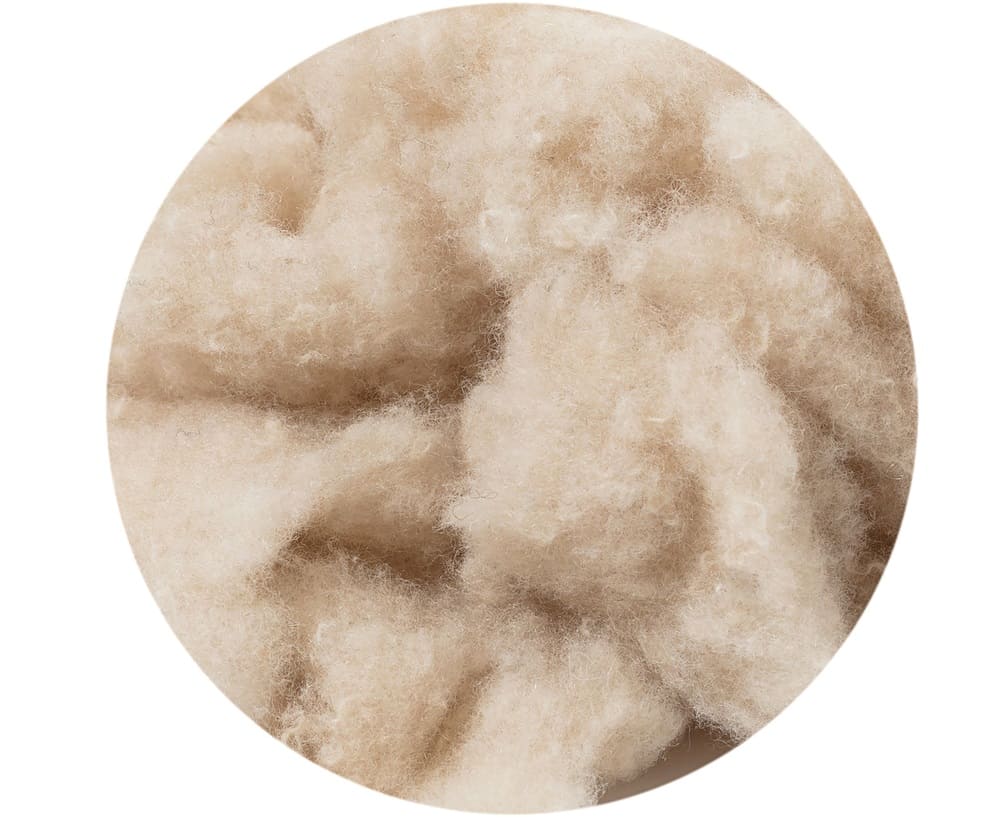 This is a close look at a bunch of raw cashmere wool.