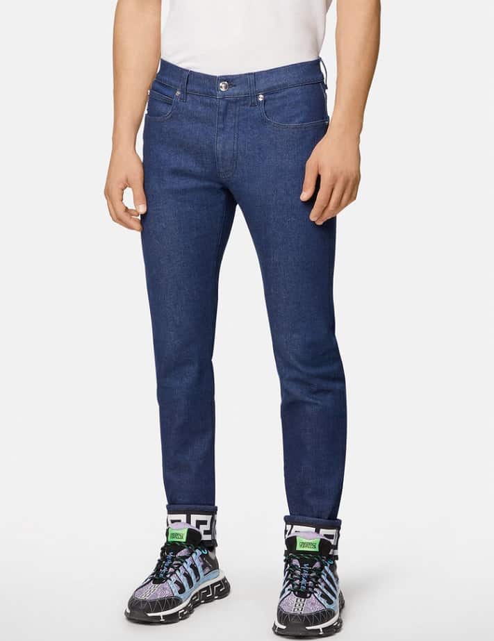 The Greca Slim Fit Jeans from Versace.