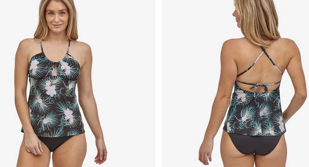 Women's Glassy Dawn Tankini with patterns from Patagonia.