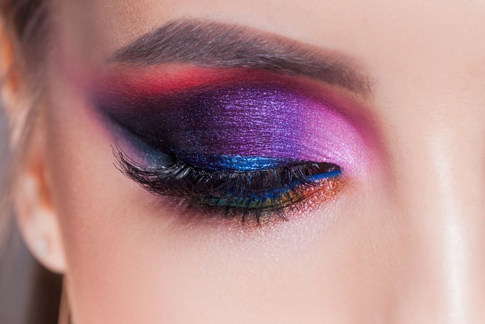 Eye makeup in luxurious blue shades.