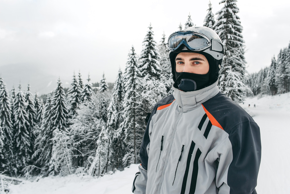 Skier wearing balaclava