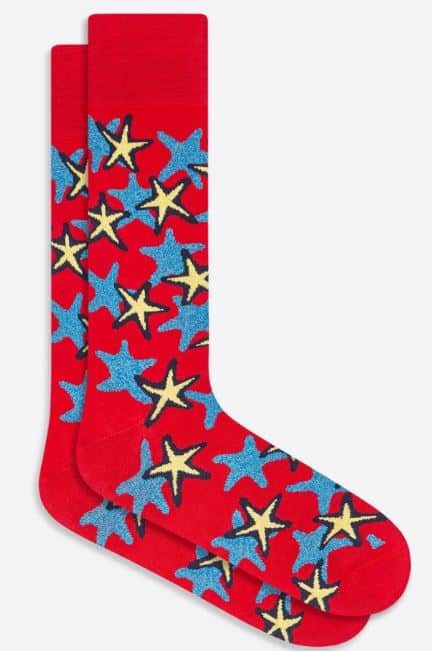 The Starfish mid-calf socks in Ruby from Bugatchi.