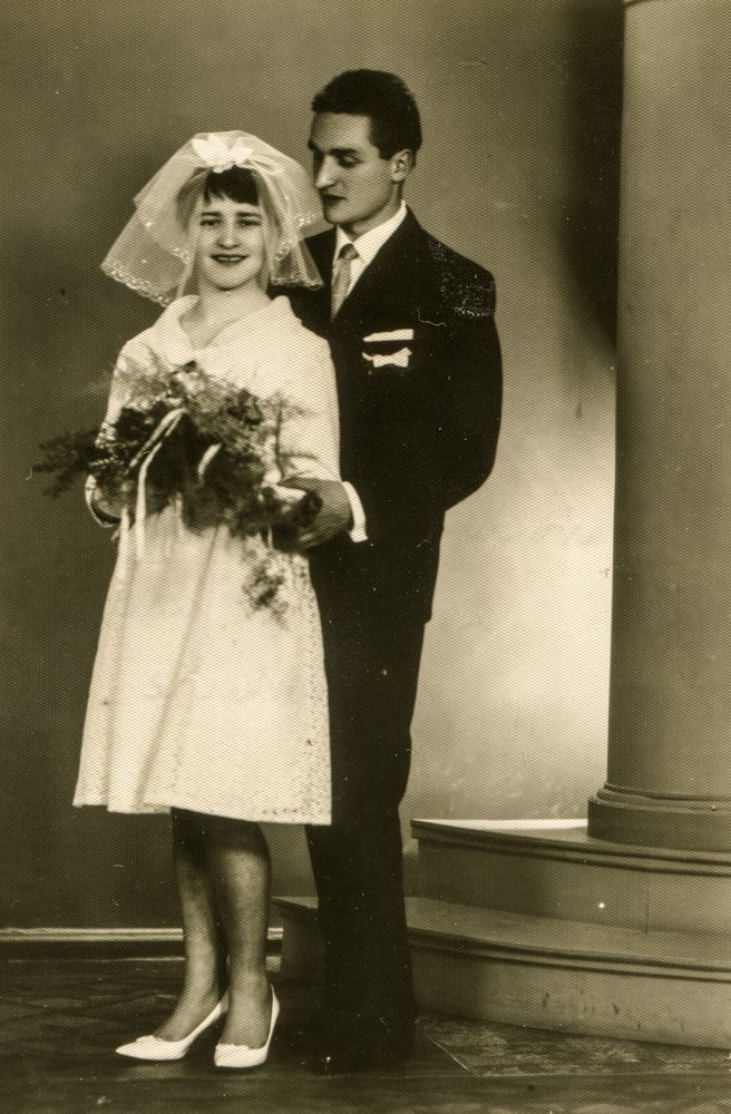 Vintage photo of newlyweds.