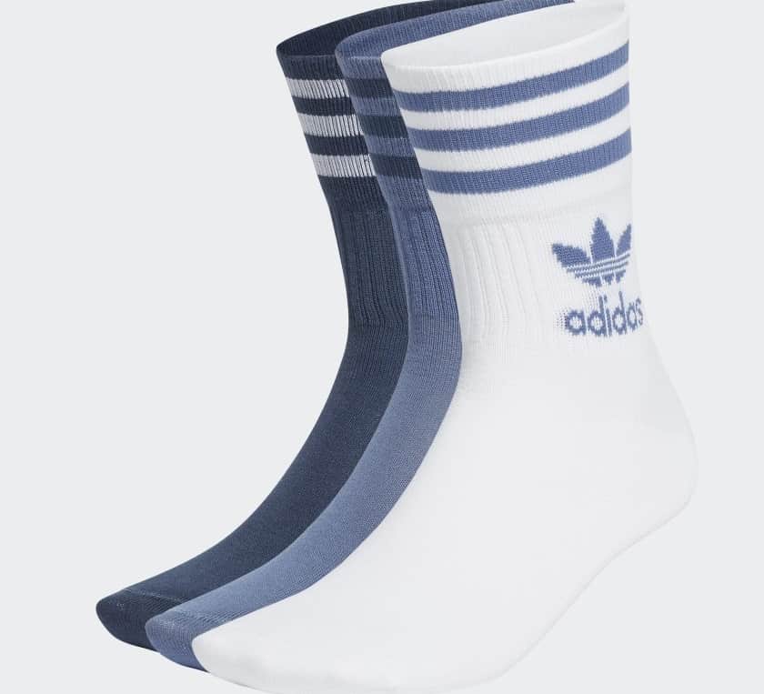 The Mid Cut Crew Socks from Adidas in 3 pairs.