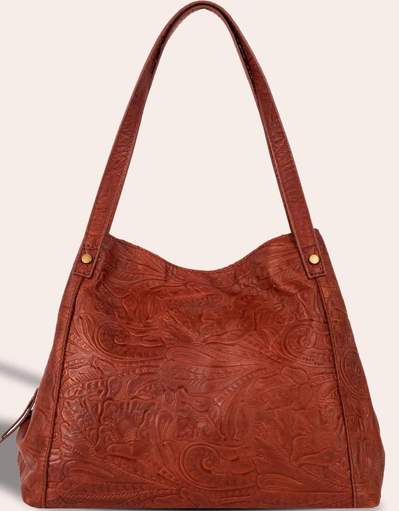 The Liberty Shopper in brown patterned leather by American Leather Co.