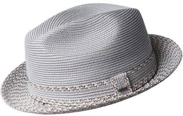 This is the Mannesroe fedora in silver from Bailey.